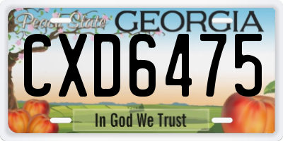 GA license plate CXD6475