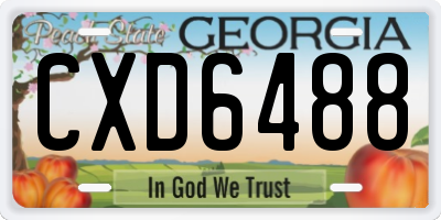 GA license plate CXD6488