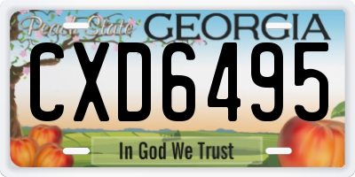 GA license plate CXD6495