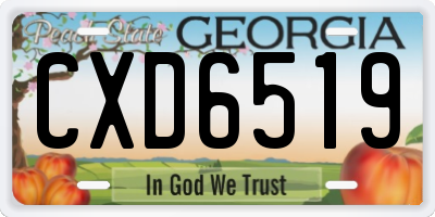 GA license plate CXD6519