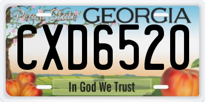 GA license plate CXD6520