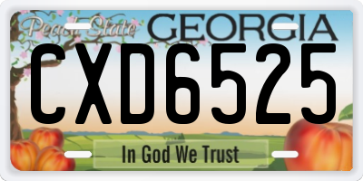 GA license plate CXD6525