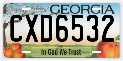 GA license plate CXD6532