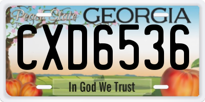 GA license plate CXD6536