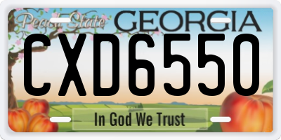 GA license plate CXD6550