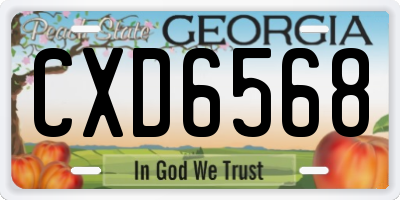 GA license plate CXD6568