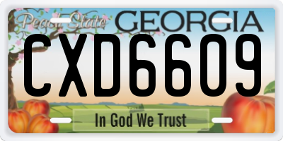 GA license plate CXD6609