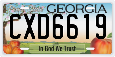 GA license plate CXD6619