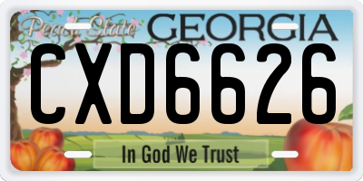 GA license plate CXD6626