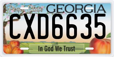 GA license plate CXD6635