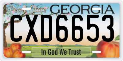 GA license plate CXD6653