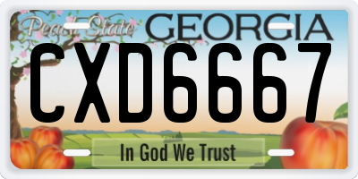 GA license plate CXD6667