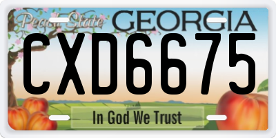 GA license plate CXD6675