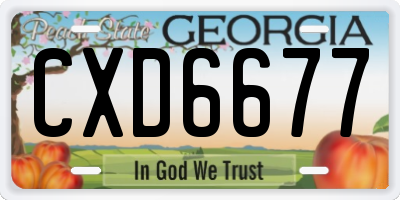 GA license plate CXD6677