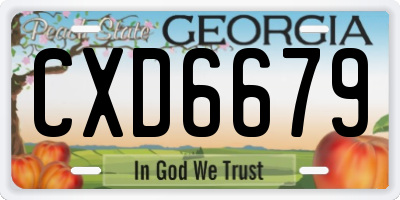 GA license plate CXD6679