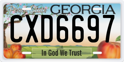 GA license plate CXD6697