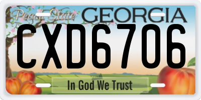 GA license plate CXD6706