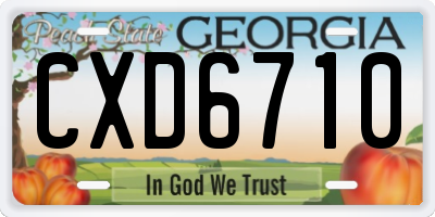 GA license plate CXD6710
