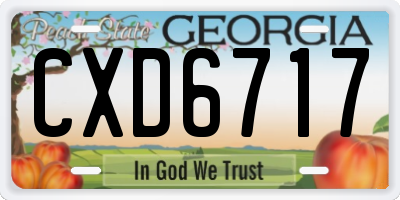 GA license plate CXD6717