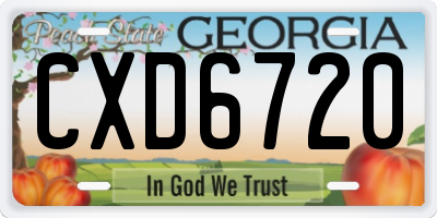 GA license plate CXD6720
