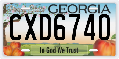 GA license plate CXD6740