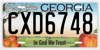 GA license plate CXD6748