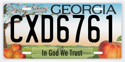 GA license plate CXD6761