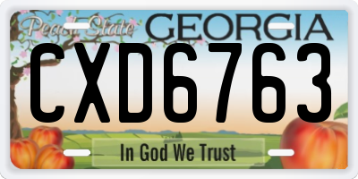 GA license plate CXD6763