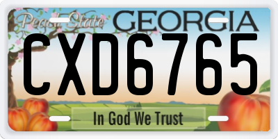 GA license plate CXD6765