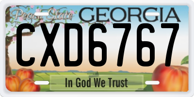 GA license plate CXD6767