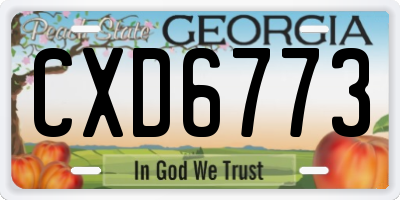 GA license plate CXD6773