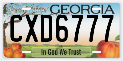 GA license plate CXD6777