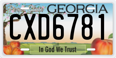 GA license plate CXD6781