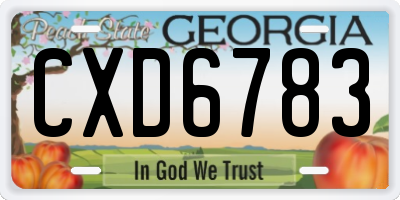 GA license plate CXD6783