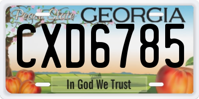 GA license plate CXD6785