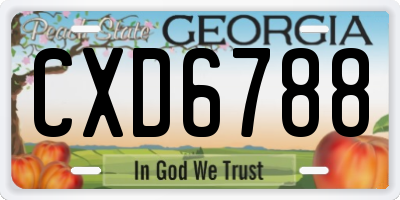 GA license plate CXD6788