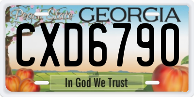 GA license plate CXD6790