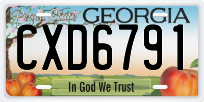 GA license plate CXD6791