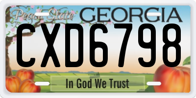GA license plate CXD6798