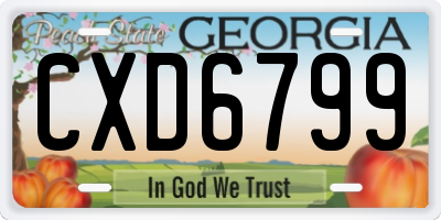 GA license plate CXD6799