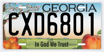 GA license plate CXD6801
