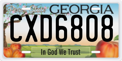GA license plate CXD6808