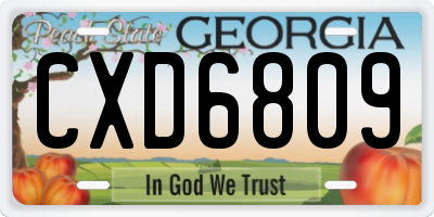 GA license plate CXD6809