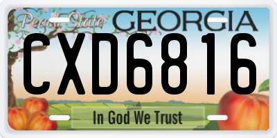 GA license plate CXD6816