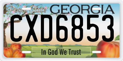 GA license plate CXD6853