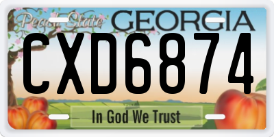 GA license plate CXD6874