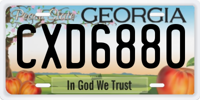 GA license plate CXD6880