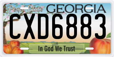 GA license plate CXD6883