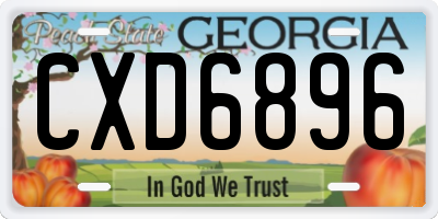 GA license plate CXD6896