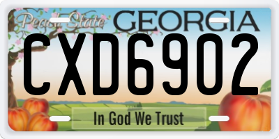 GA license plate CXD6902